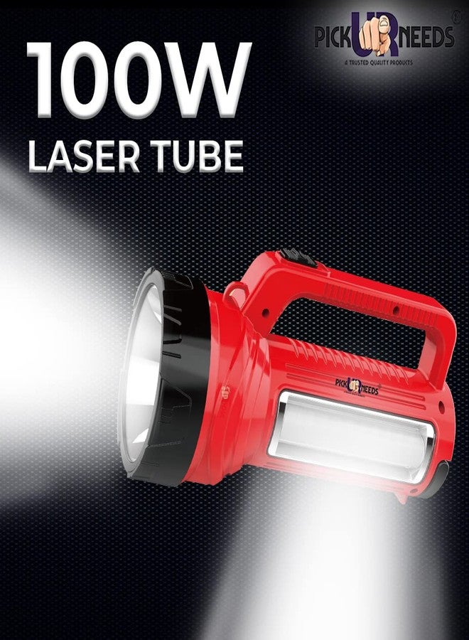 Pick Ur Needs Rechargeable Long Range Emergency Search Torch Light 100W with Side LED Tube - Image 3